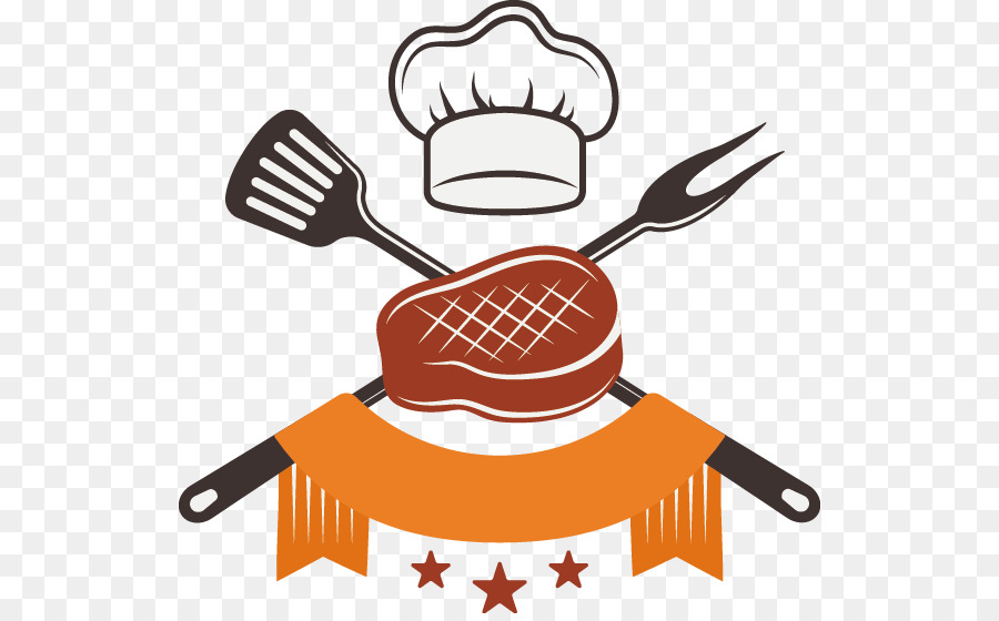 Barbecue Steak Food Clip art - Vector fork chef hat shovel png download - 578*553 - Free Transparent Barbecue png Download.