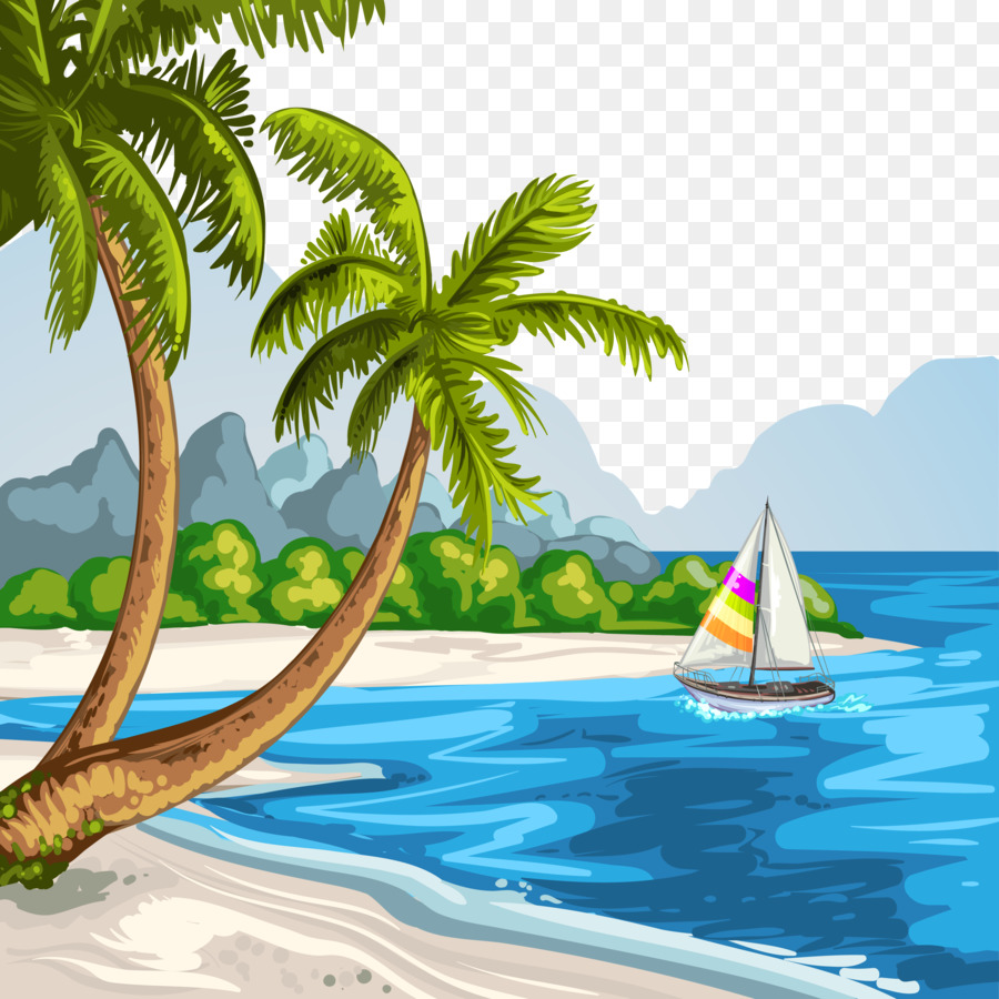 Drawing Beach Theatrical scenery Illustration - Vector Beach png download - 2969*2969 - Free Transparent Drawing png Download.