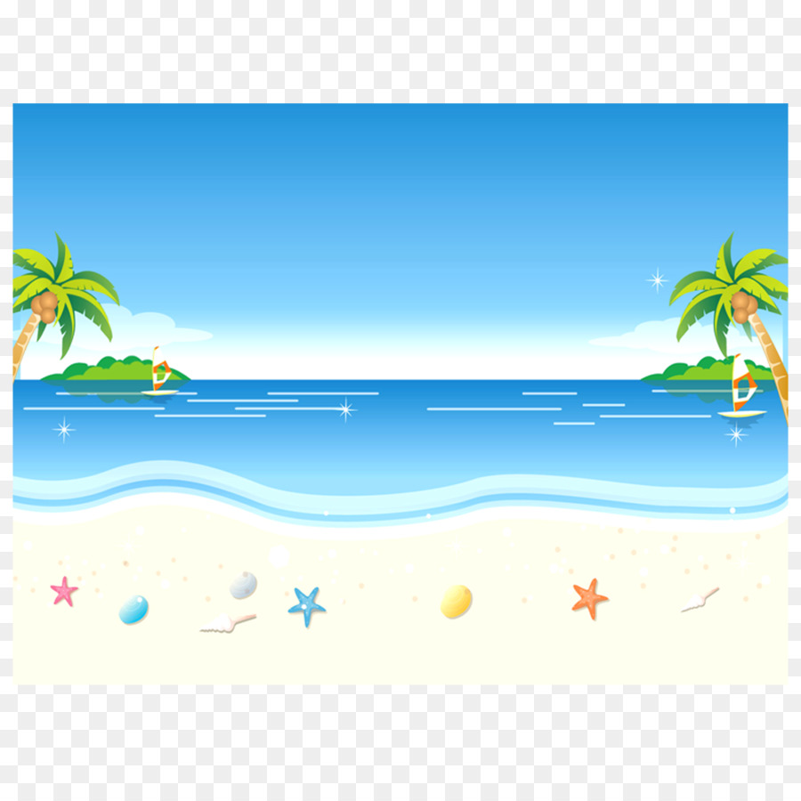 Beach Animation Cartoon Clip art - Background beach cartoon background material png png download - 1000*1000 - Free Transparent Beach png Download.