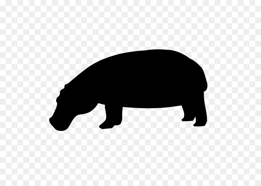 Hippopotamus Canidae Silhouette Bear Clip art - Silhouette png download - 640*640 - Free Transparent Hippopotamus png Download.