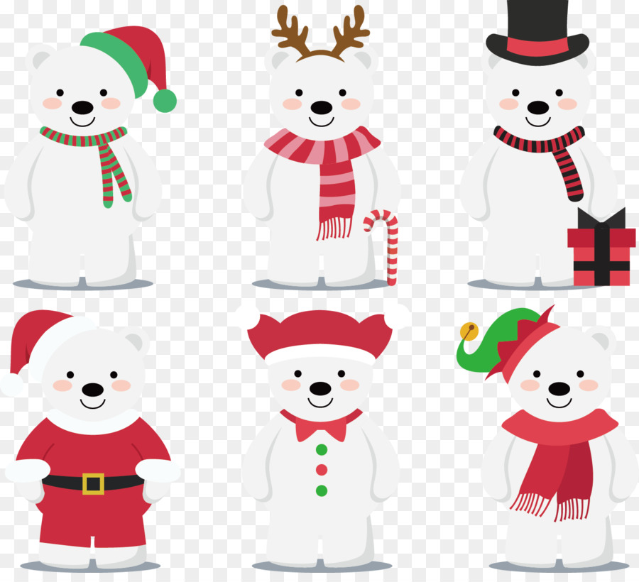 Baby Polar Bear Christmas Clip art - Cute Christmas Bear png download - 1436*1287 - Free Transparent Polar Bear png Download.