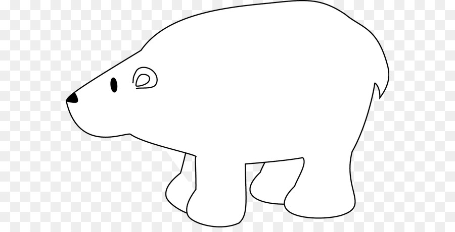 Polar bear Clip art Baby Polar Grizzly bear - Bear outline png download - 640*451 - Free Transparent  png Download.