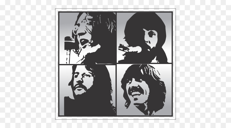 Let It Be The Beatles Stencil Abbey Road Silhouette - beatles png silhouettes png download - 500*500 - Free Transparent Let It Be png Download.