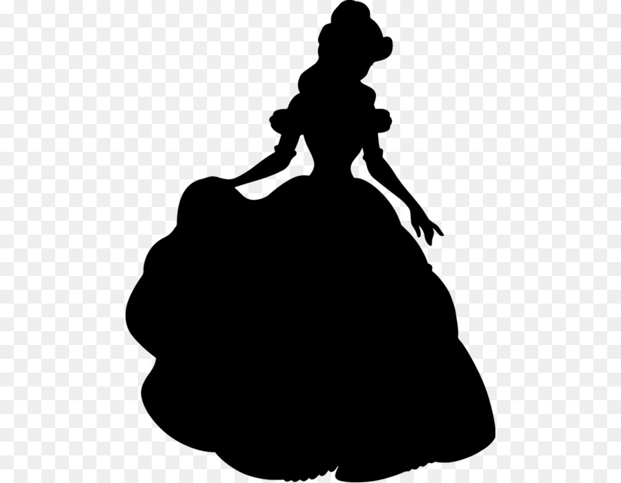 Belle Silhouette Beauty and the Beast Black and white - Silhouette png ...