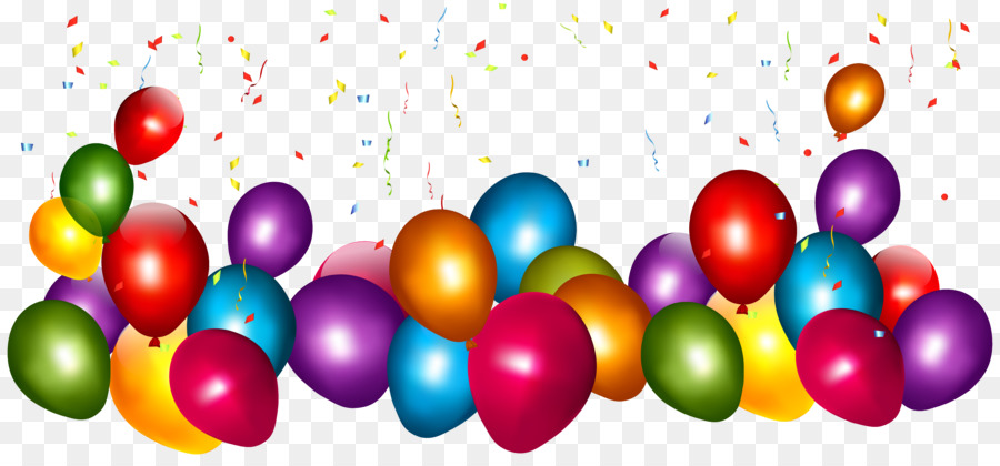 Balloon Confetti Birthday Party Clip art - birthday balloon png download - 6189*2873 - Free Transparent Balloon png Download.