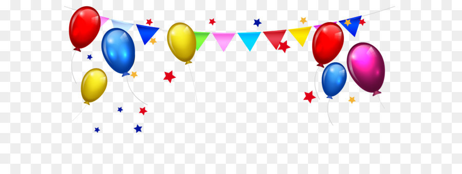 Birthday cake Cartoon Clip art - Balloon Bunting stars border png download - 3402*1701 - Free Transparent Birthday Cake png Download.