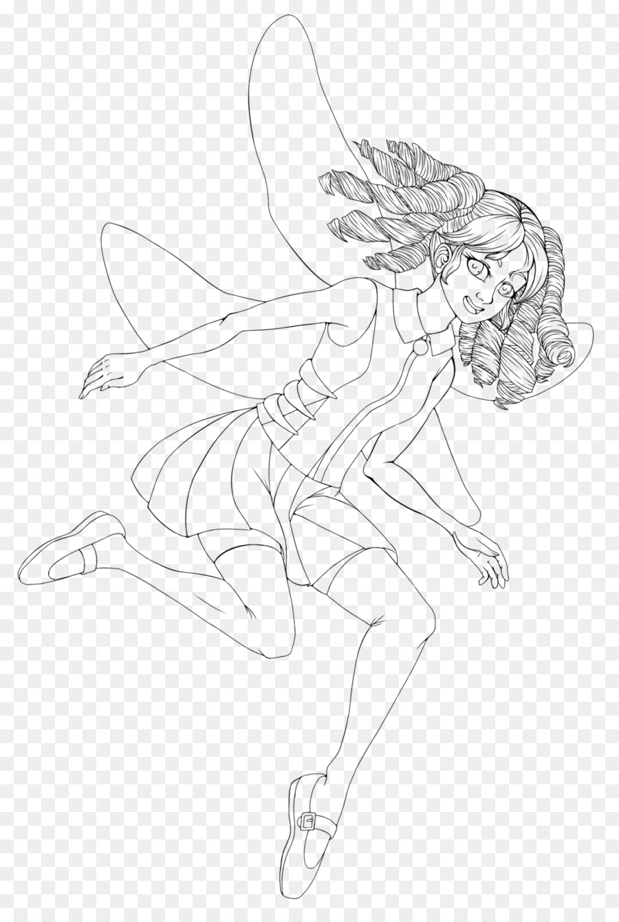 Fairy Drawing Line art Sketch - Fairy png download - 1024*1507 - Free Transparent Fairy png Download.