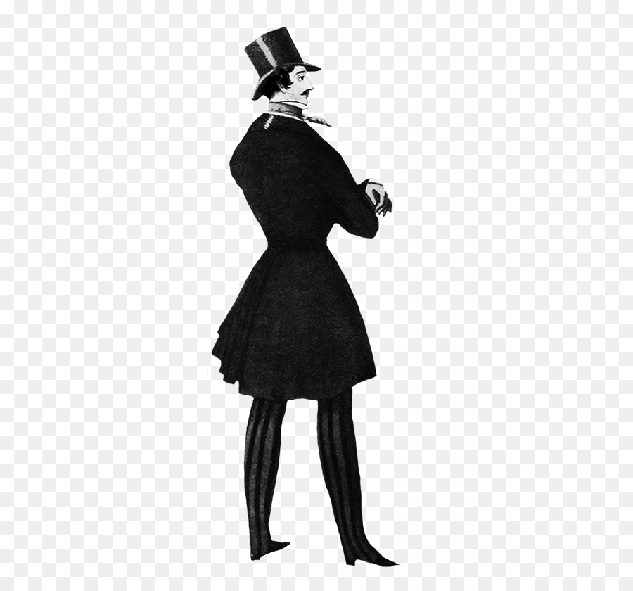 Black M White Silhouette Dress - victorian men png download - 310*827 - Free Transparent Black png Download.