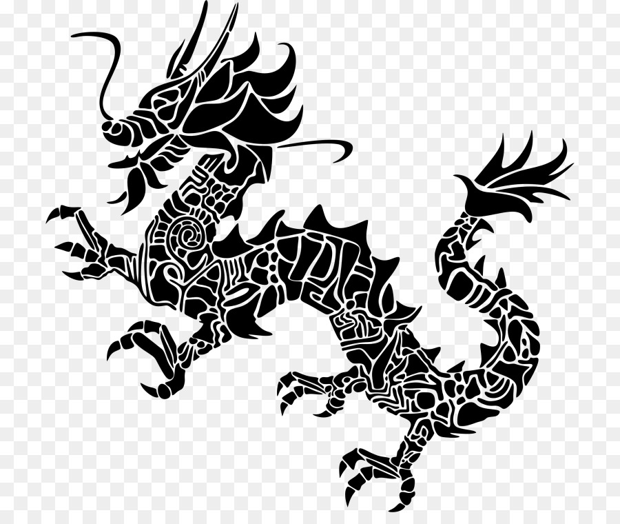 Chinese dragon Silhouette Clip art - dragon png download - 768*743 - Free Transparent Dragon png Download.