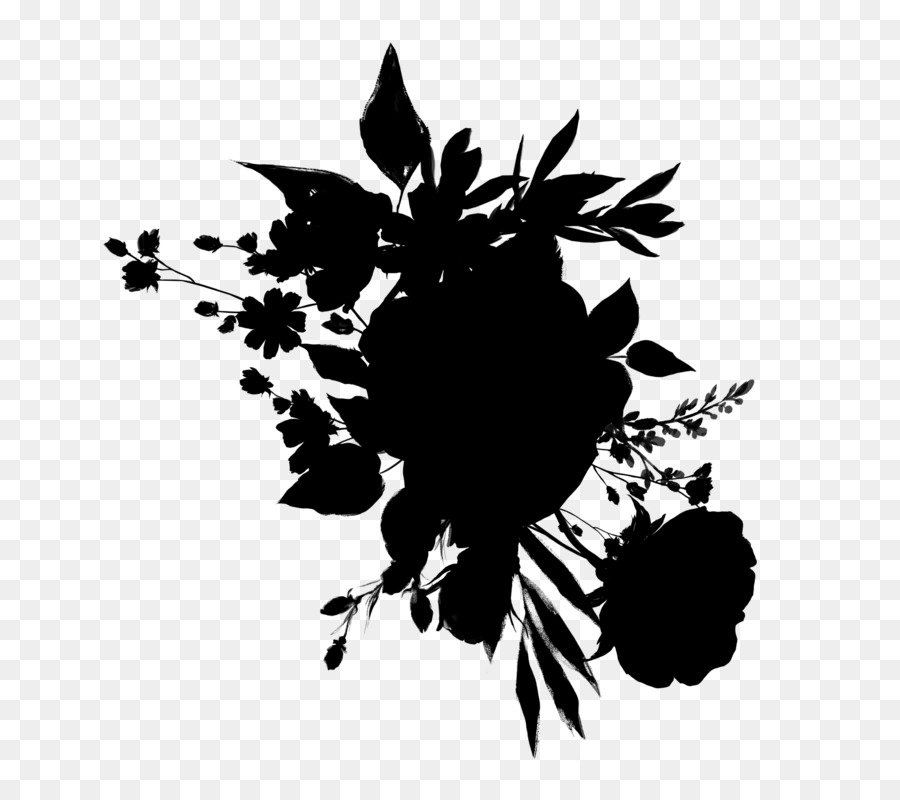 Black & White - M Desktop Wallpaper Font Flower Silhouette -  png download - 799*800 - Free Transparent Black  White  M png Download.