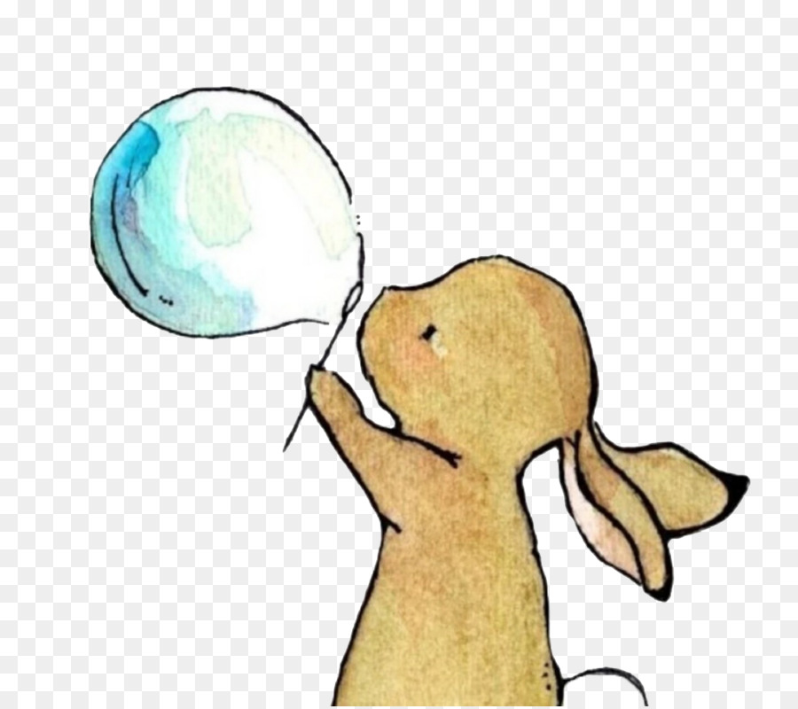 Rabbit Drawing Illustration - Bunny blowing bubbles png download - 1024*907 - Free Transparent  png Download.