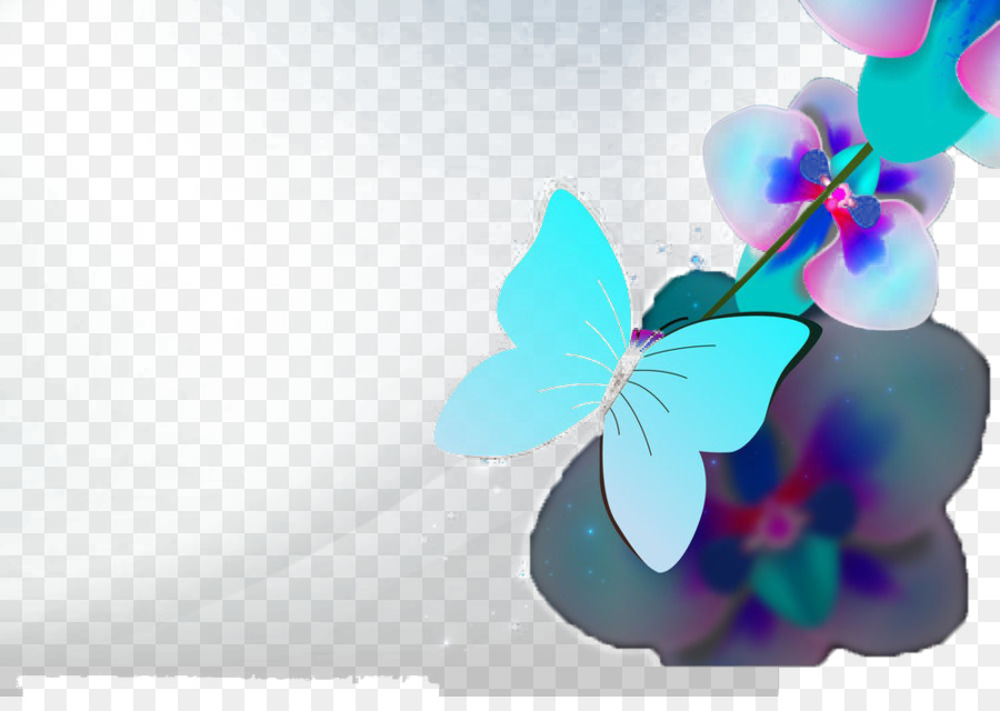 Butterfly Blue - Blue butterfly flower png download - 1000*697 - Free Transparent Butterfly png Download.