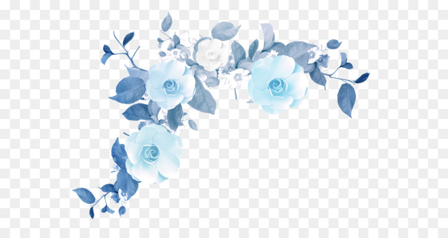 Flower 1080p Clip art - Blue flower border texture png download - 800*590 - Free Transparent Flower png Download.