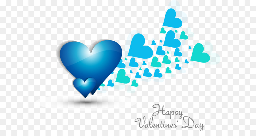 Blue heart-shaped elements png download - 1021*727 - Free Transparent Valentine s Day png Download.
