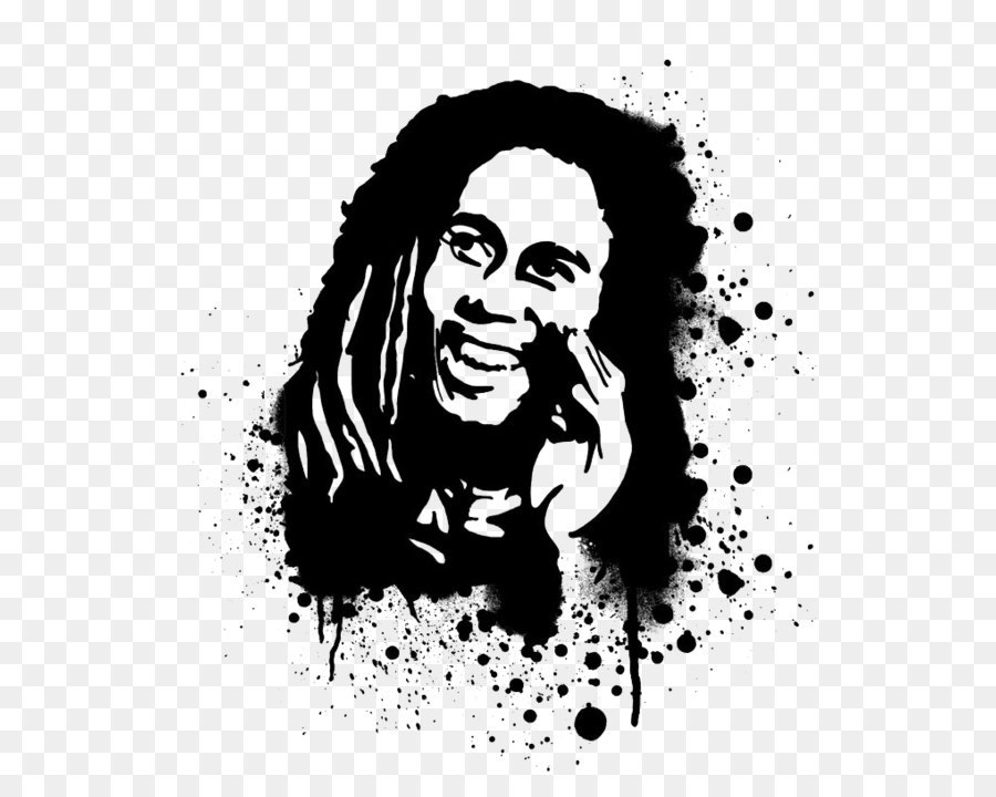 Bob Marley T-shirt Aerosol paint Stencil - Bob Marley PNG png download - 736*812 - Free Transparent  png Download.