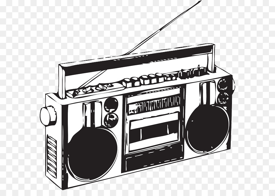 Boombox Compact Cassette Clip art - retro radio png download - 640*621 - Free Transparent Boombox png Download.