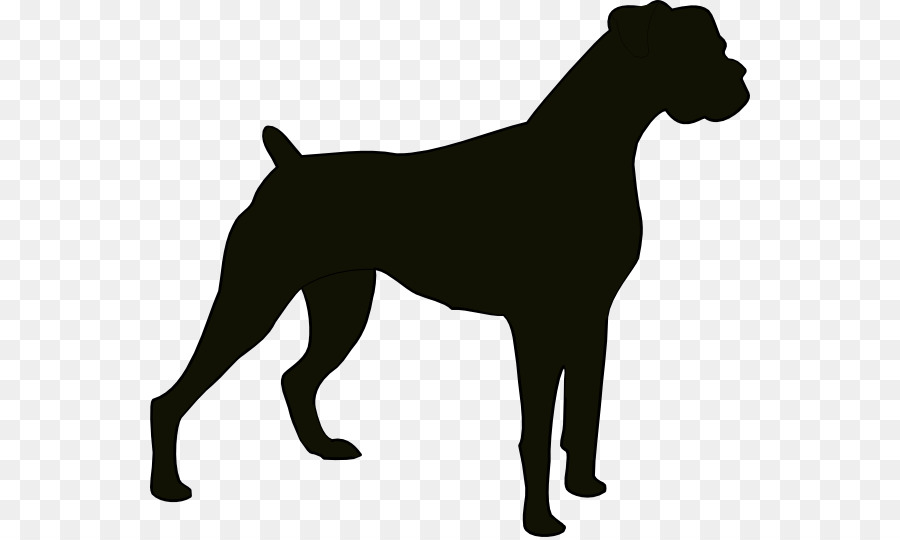boxer dog sitting silhouette