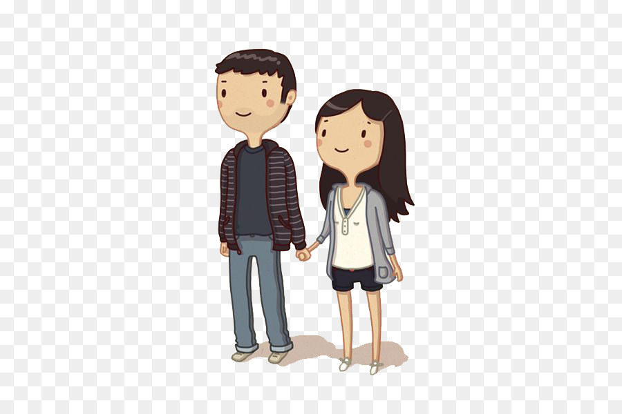 Cartoon Drawing couple Holding hands - Couple holding hands png download - 452*600 - Free Transparent  png Download.