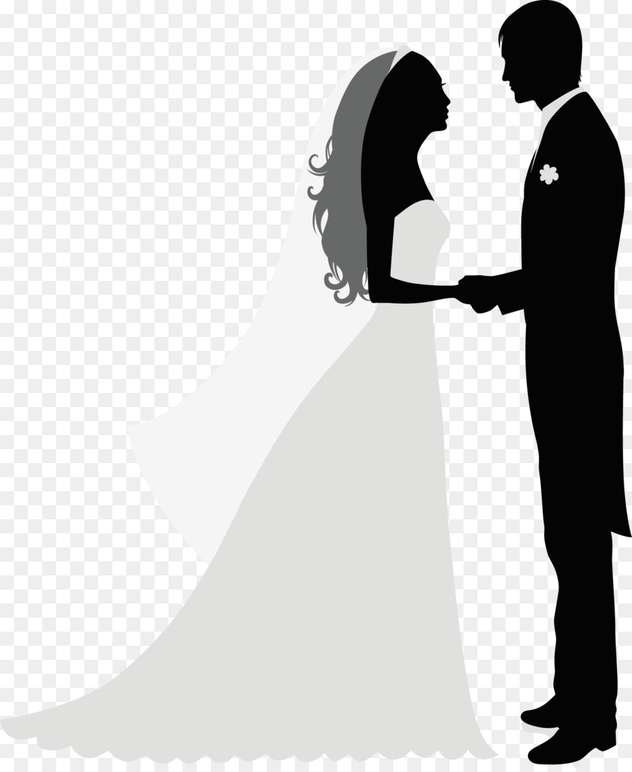 Wedding cake topper Bridegroom Silhouette - bride png download - 1362* ...