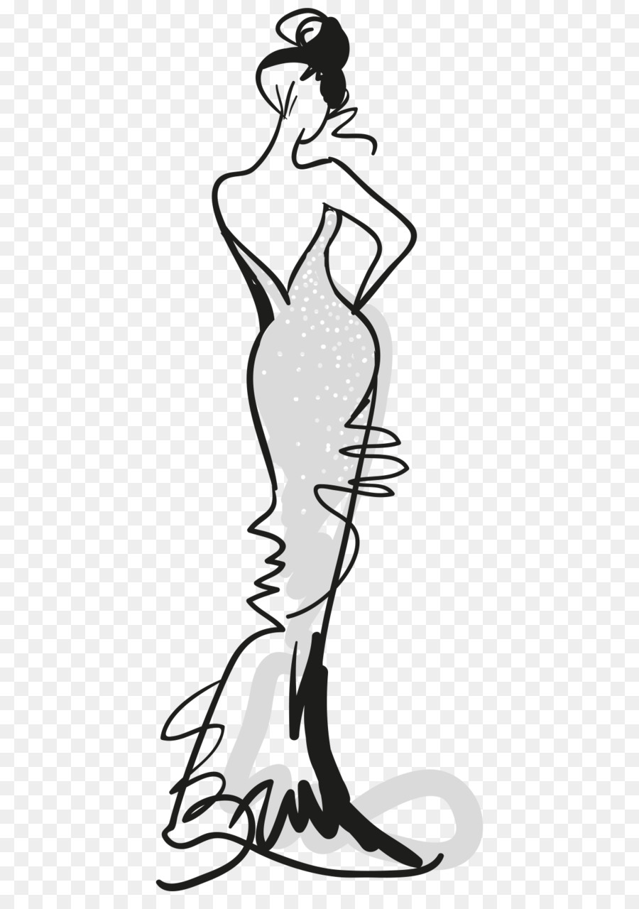 Clip art Black and white Dress Image Bridesmaid - dress png download - 1200*1697 - Free Transparent  png Download.