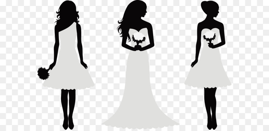 Decorative silhouette bride and bridesmaids png download - 2339*1570 - Free Transparent  ai,png Download.