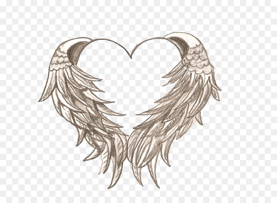 Drawing Heart Angel Tattoo Coloring book - Angels And Demons png download - 719*658 - Free Transparent  png Download.