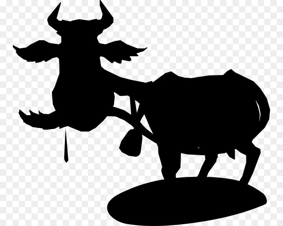 Cattle Clip art Character Silhouette Fiction -  png download - 818*720 - Free Transparent Cattle png Download.
