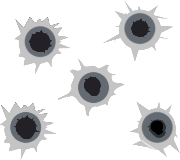 Bullet Gunshot Clip Art - Bullet Holes Png Download - 600*535 - Free 