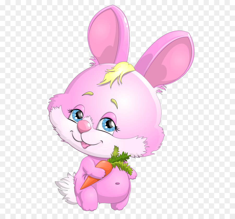 Easter Bunny Rabbit Cuteness Clip art - Cute Pink Bunny with Carrot PNG Clipart Picture png download - 3252*4184 - Free Transparent Easter Bunny png Download.
