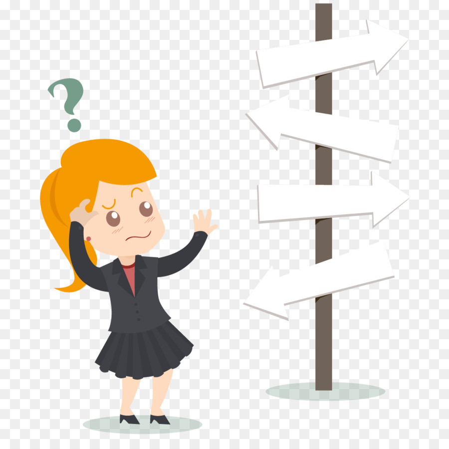 Email Gmail Scrum - Road sign before the confused business woman vector png download - 1079*1078 - Free Transparent Email png Download.