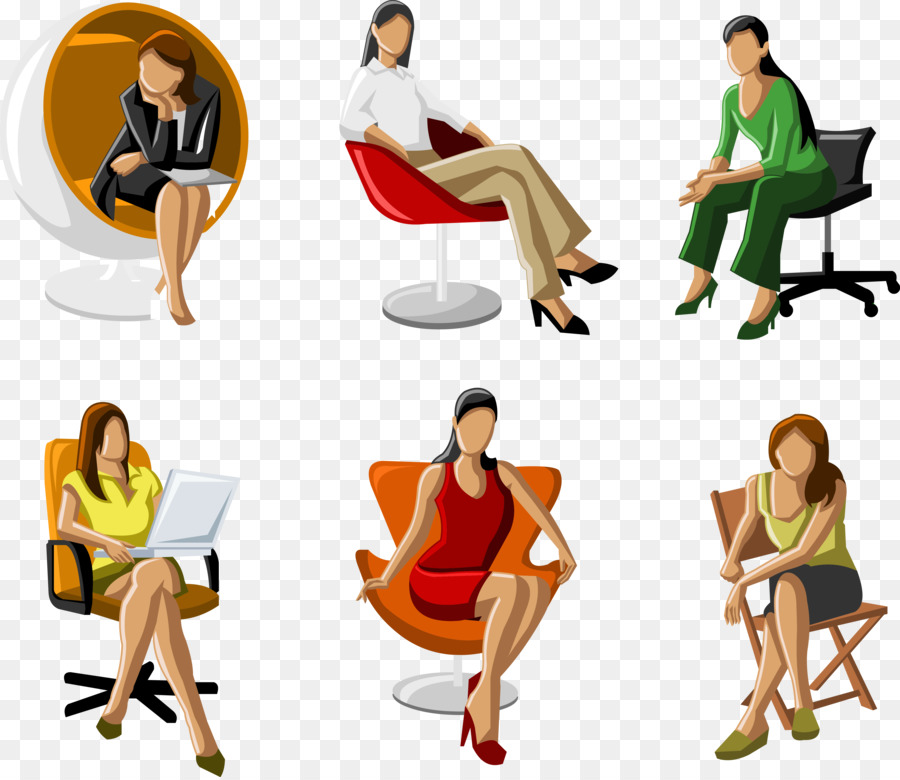 Businessperson Cartoon - Vector Business woman sitting png download - 4417*3813 - Free Transparent  png Download.