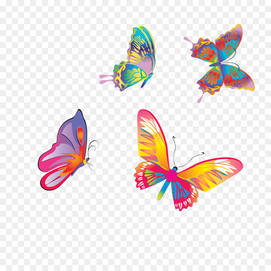 Butterfly - Colored butterflies fly png download - 3402*3402 - Free Transparent Butterfly png Download.