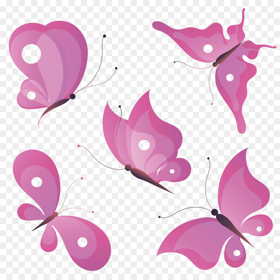 Butterfly Silhouette Clip art - Pink Butterfly png download - 1000*1000 - Free Transparent Butterfly png Download.