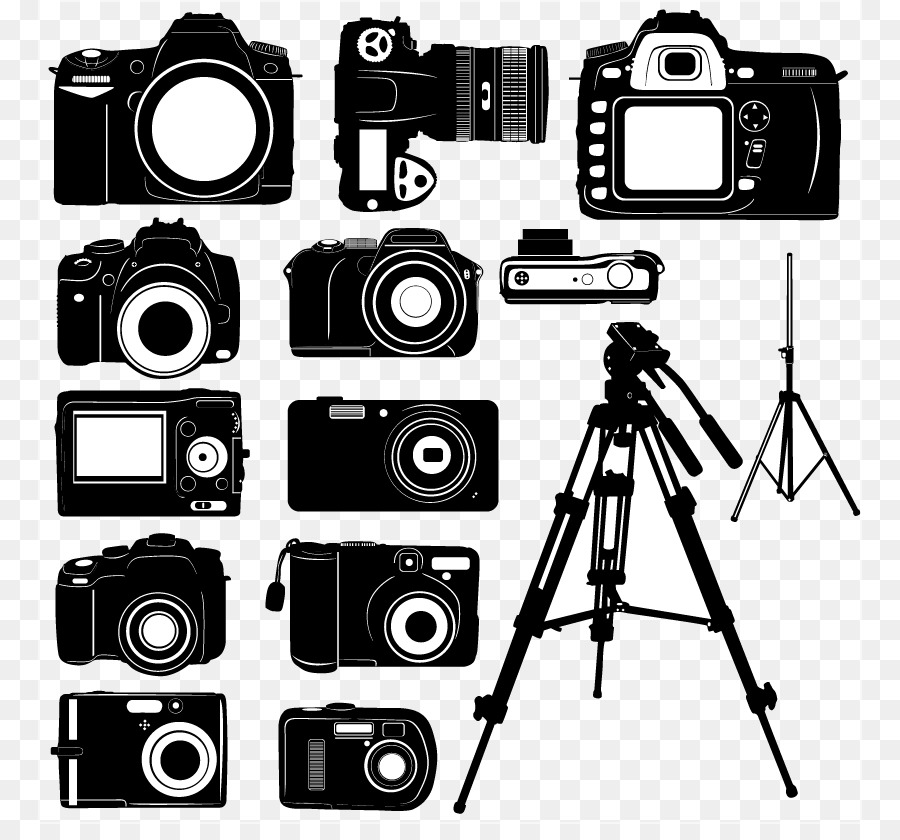 Digital camera Silhouette - Black and white digital camera silhouette vector material, png download - 824*824 - Free Transparent Camera png Download.