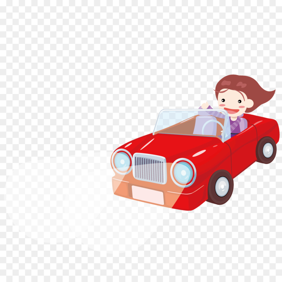Cartoon Automotive design Drawing - Open car cartoon woman png download - 1001*1001 - Free Transparent Car png Download.