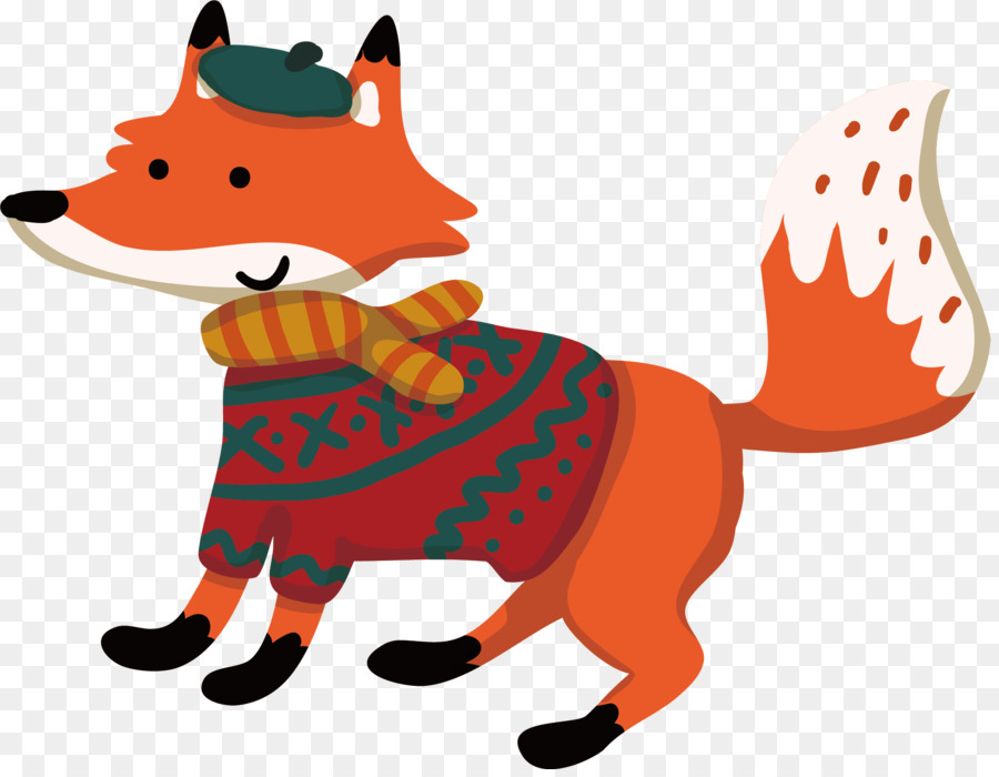 Cartoon Fox Winter Illustration - Cartoon fox vector png download - 2060*1586 - Free Transparent  Cartoon png Download.