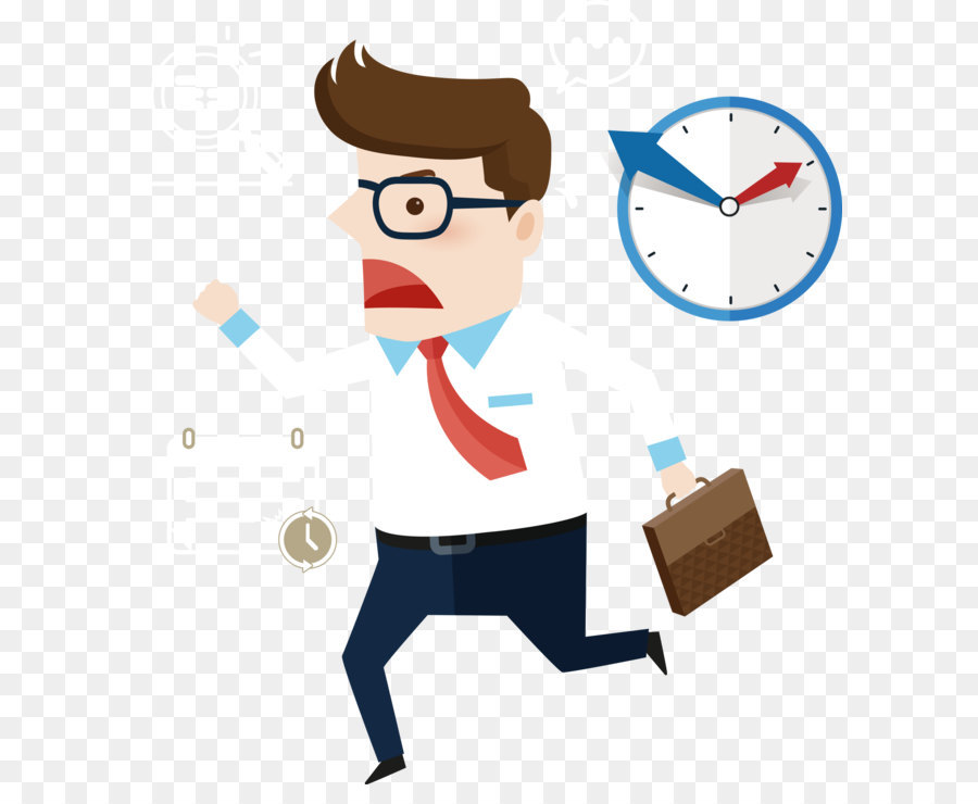 Cartoon - Man running late for work png download - 1724*1916 - Free Transparent  Encapsulated PostScript png Download.