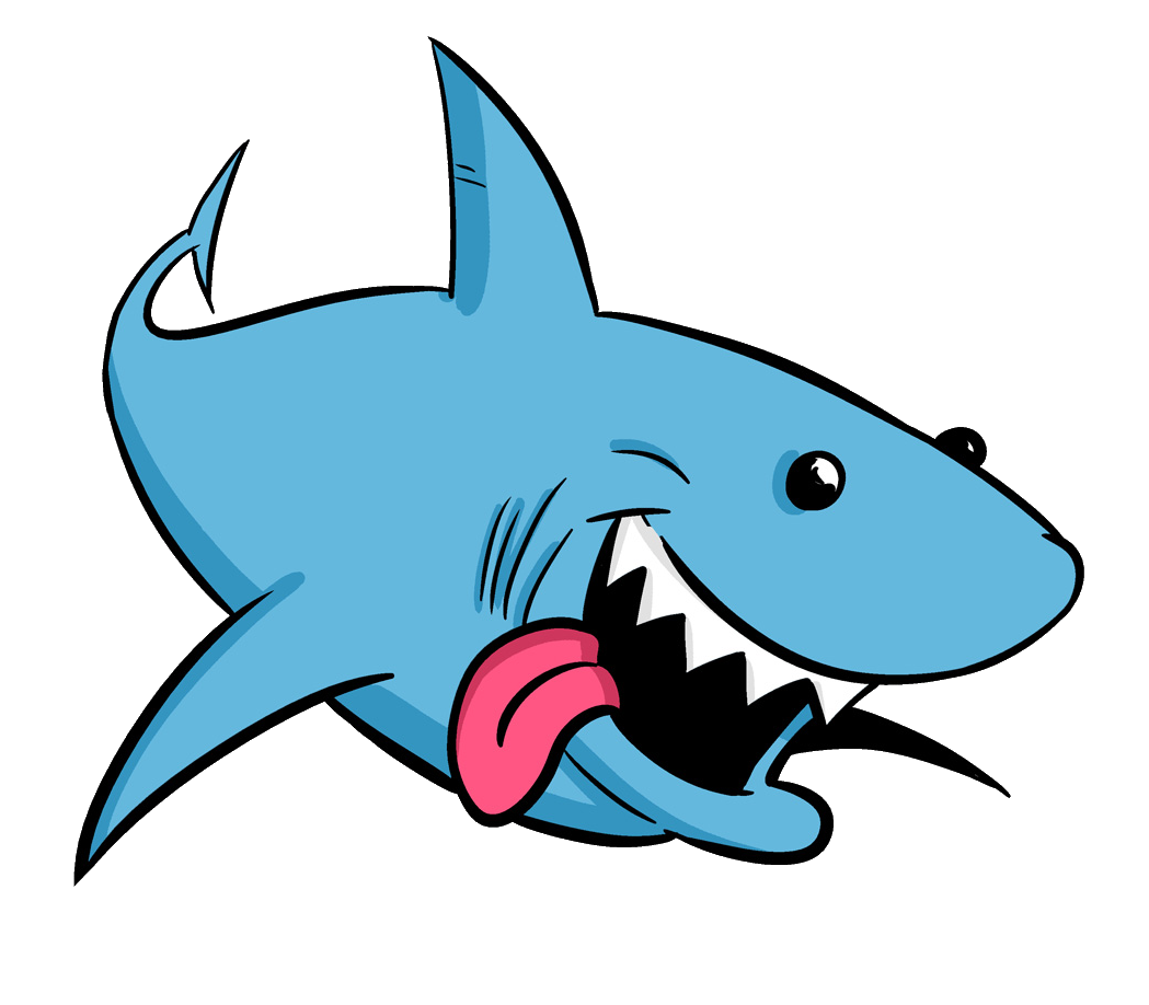 Transparent Shark Png Cartoon : Blue and white shark illustration ...