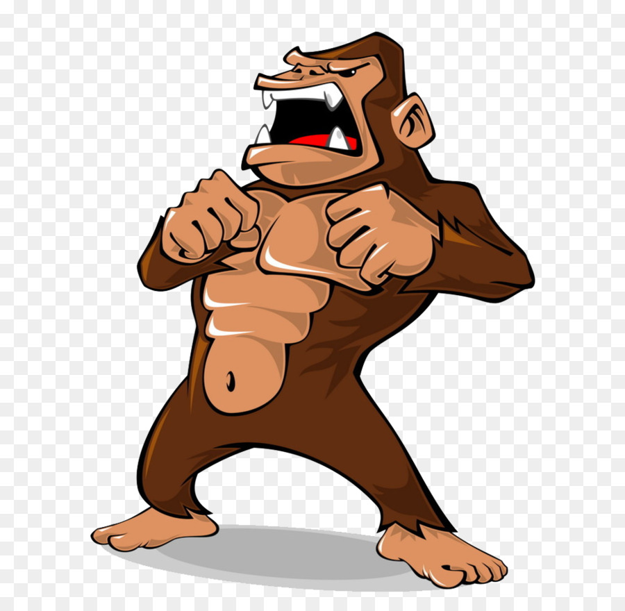 Gorilla Ape Cartoon Illustration - Angry gorilla png download - 1024*979 - Free Transparent Gorilla png Download.