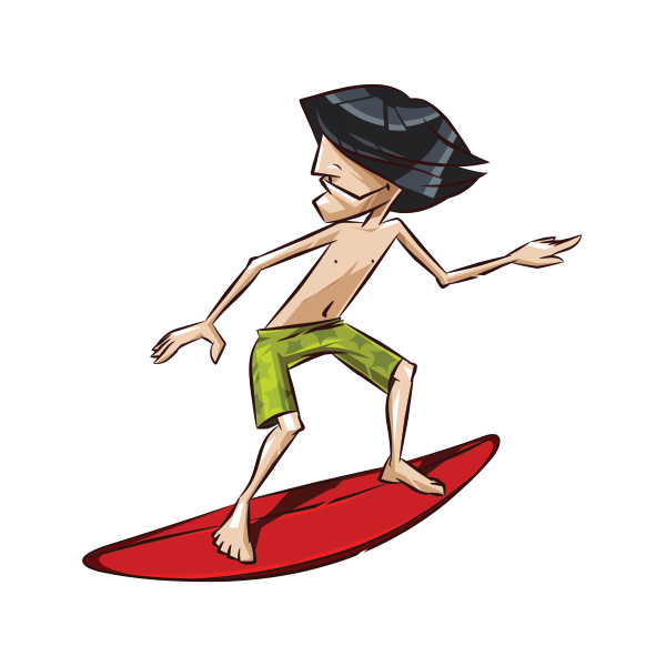 surfer cartoon png
