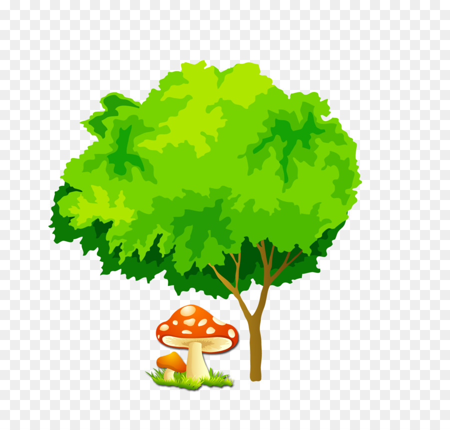 Tree Clip art - Cartoon tree mushrooms png download - 1404*1332 - Free Transparent Tree png Download.