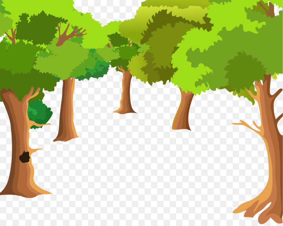 Landscape painting Cartoon Drawing - Cartoon forest tree background vector png download - 2552*2024 - Free Transparent Landscape png Download.