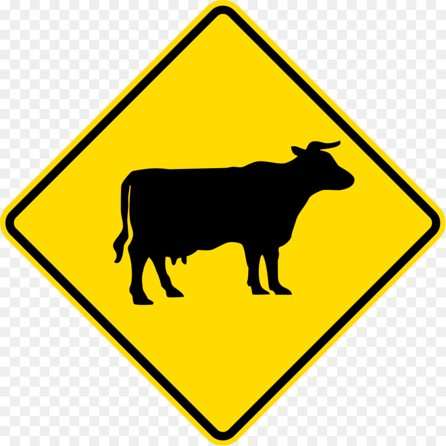 Cattle Warning sign Traffic sign Road Livestock - cattle png download - 1024*1024 - Free Transparent Cattle png Download.