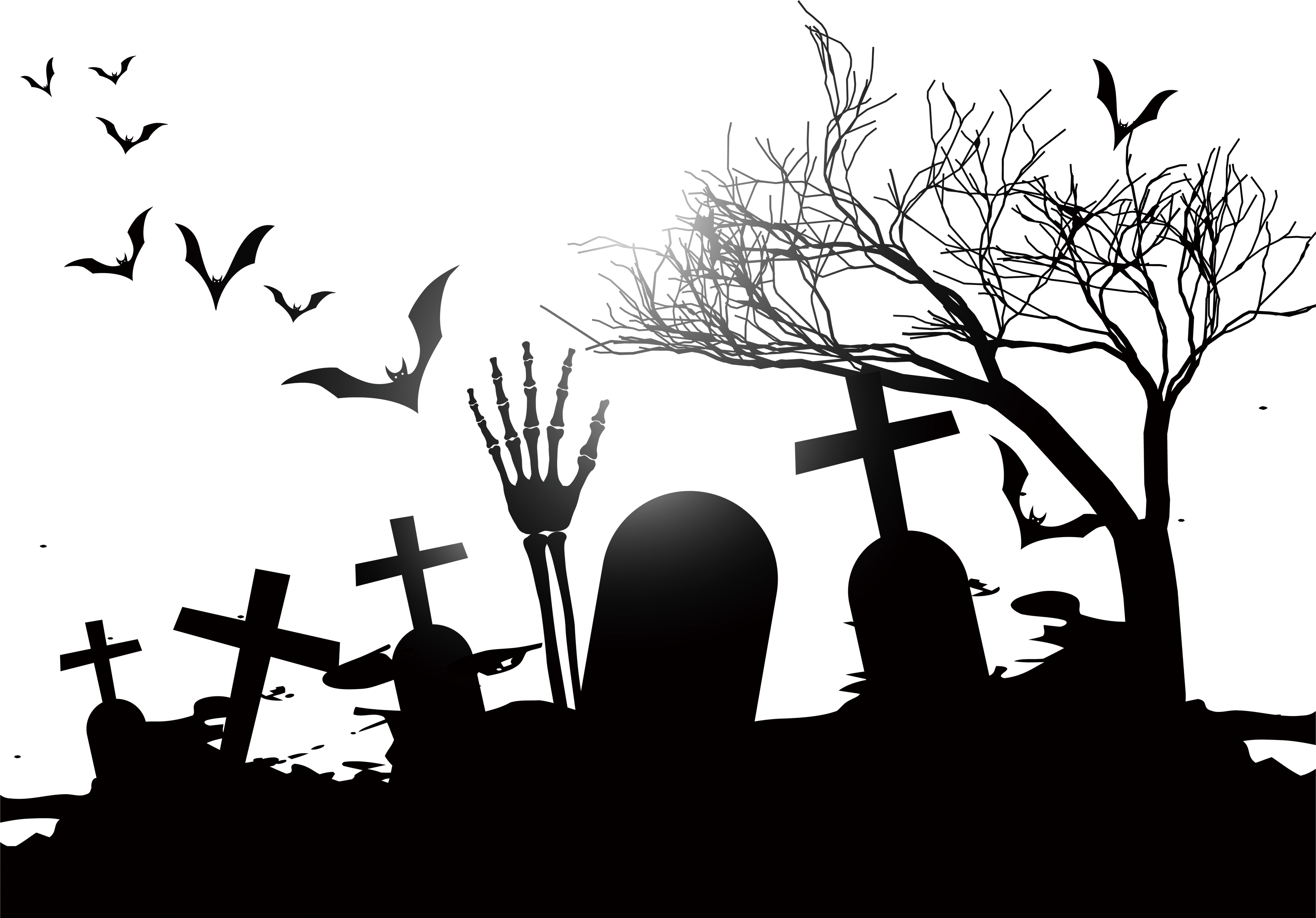 cemetery png download - 3283*2290 - Free Transparent The Halloween Tree ...