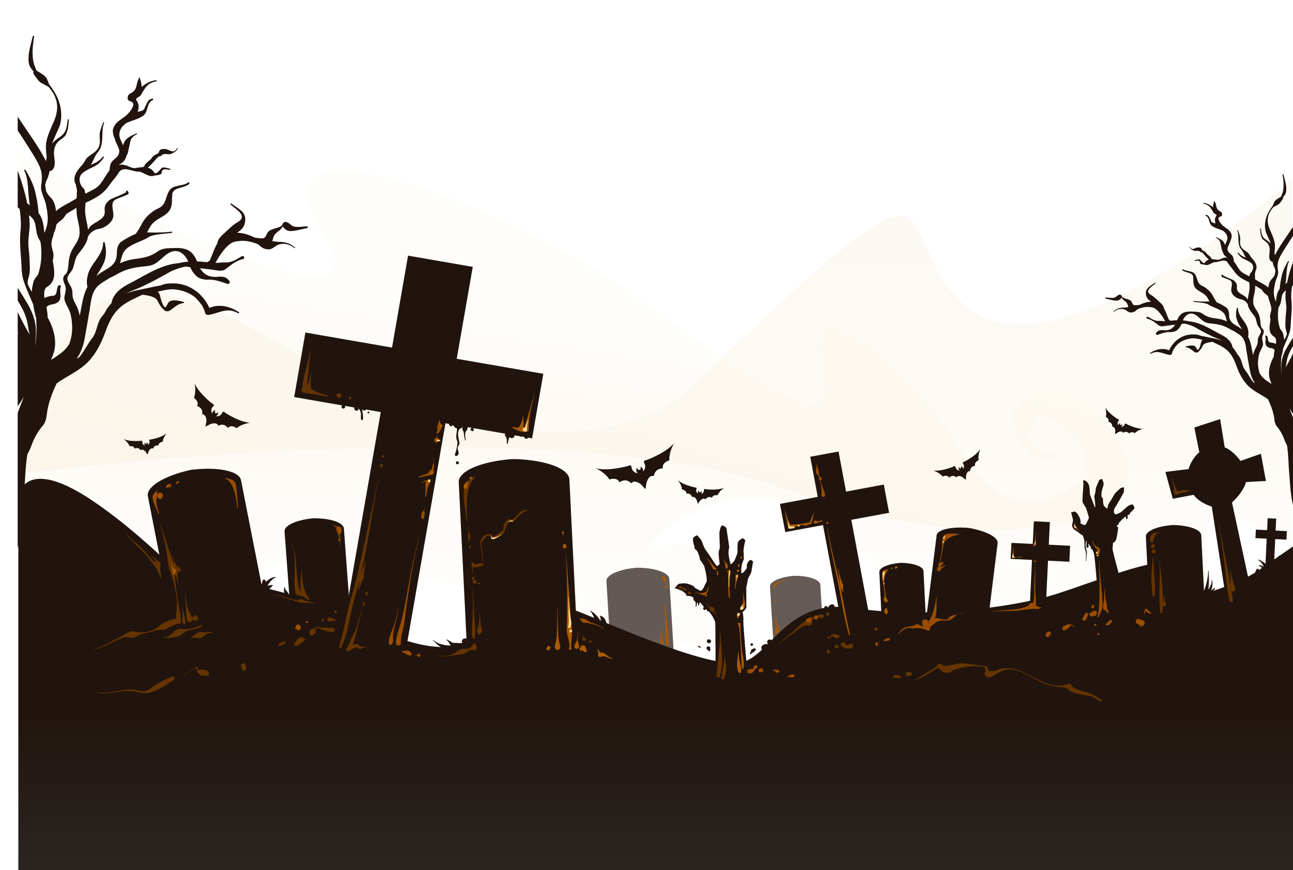 Cemetery Icon - Halloween Horror bats decorate graves png download ...