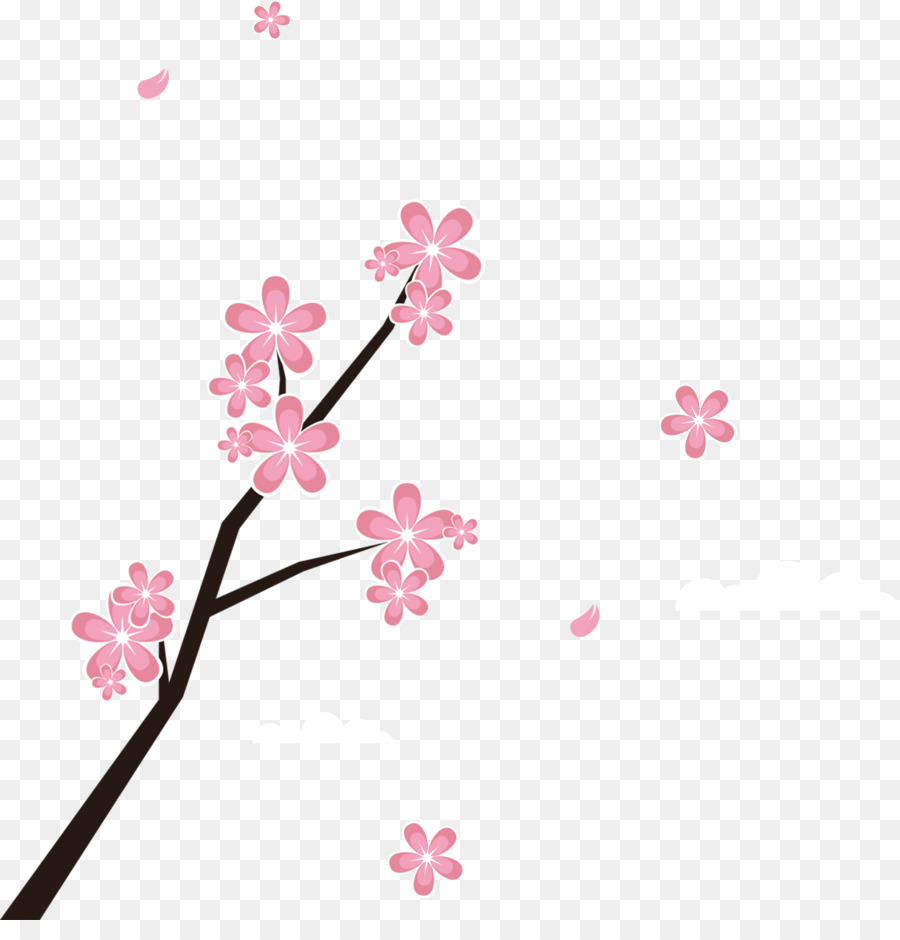 Japan Petal - Cherry Blossom branches and petals png download - 1600*1636 - Free Transparent Japan png Download.