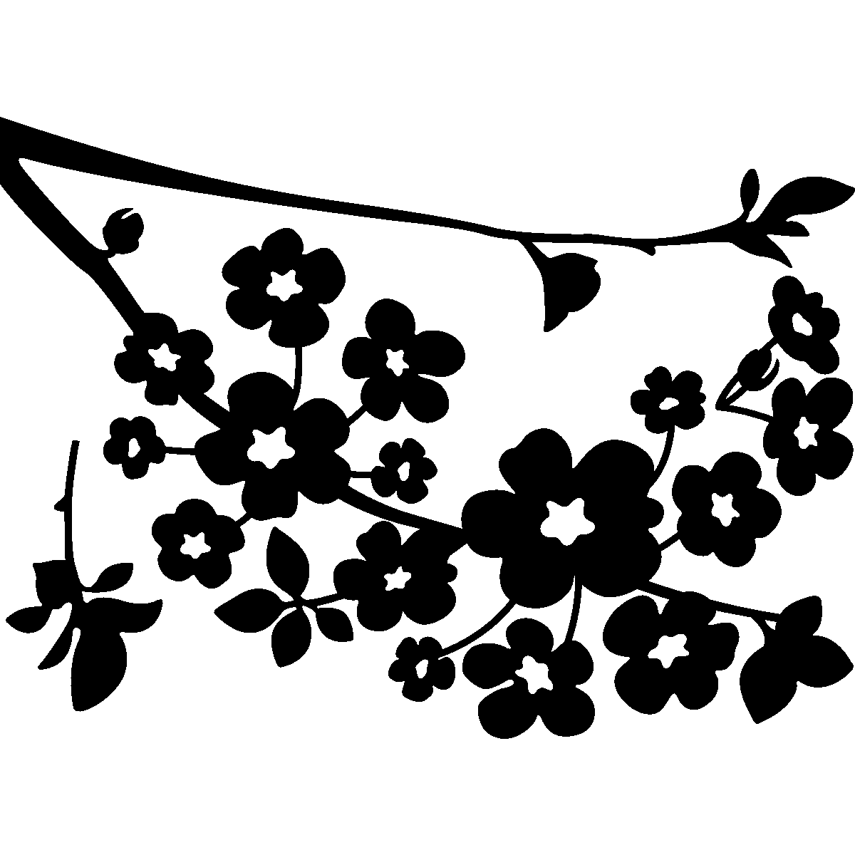 cherry blossom flower silhouette