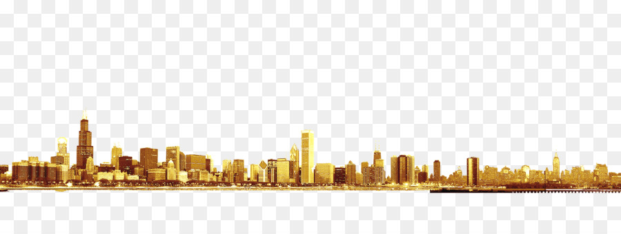 Chicago Skyline Brand Font - Golden city png download - 3000*1125 - Free Transparent Chicago png Download.