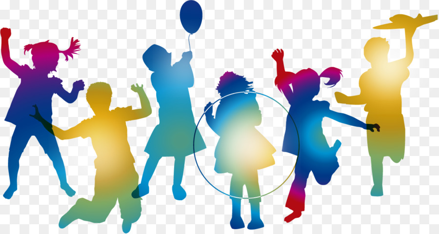 Child Silhouette Vexel - Colored silhouettes of children jumping png download - 1200*639 - Free Transparent Child png Download.