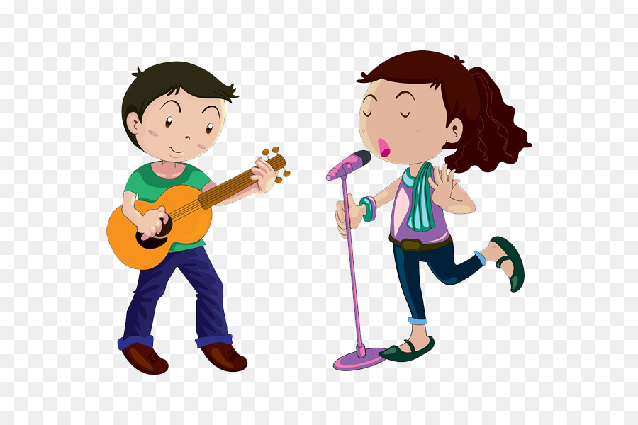Microphone Cartoon Singing Female - Singing children png download - 600*600 - Free Transparent  png Download.